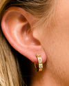 Amorati Clover Diamond Huggie Hoop Earrings, 14K solid gold, .15 carats.