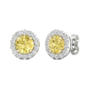 2-carat Radiant-cut yellow diamond stud earrings