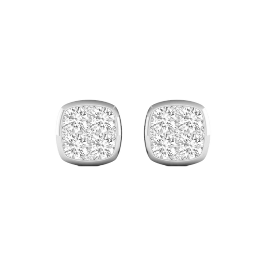 Cushion-cut diamond stud earrings