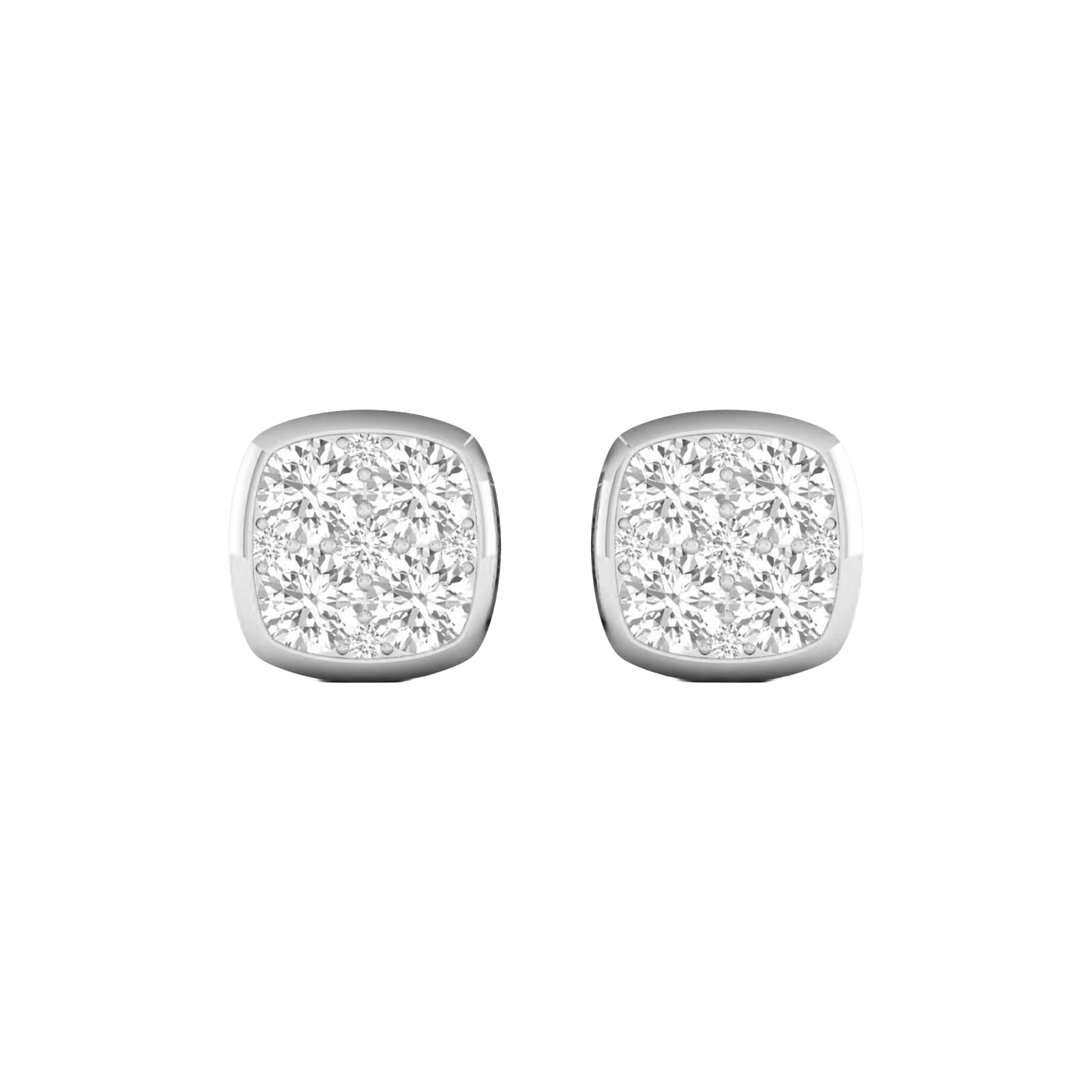 Cushion-cut diamond stud earrings