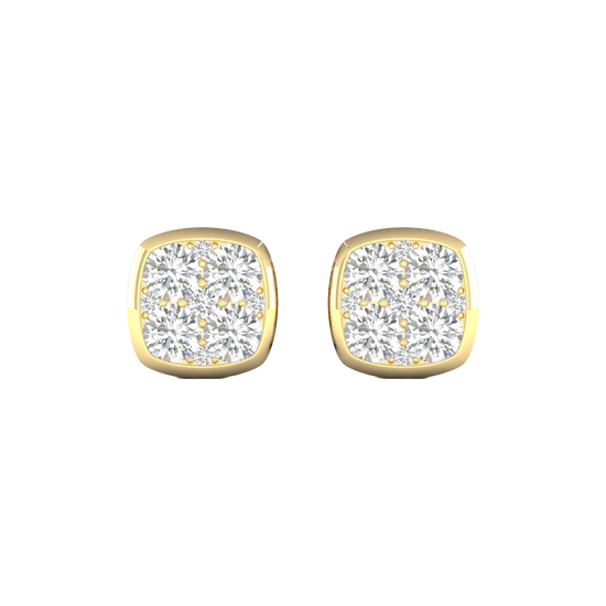 Cushion-cut diamond stud earrings