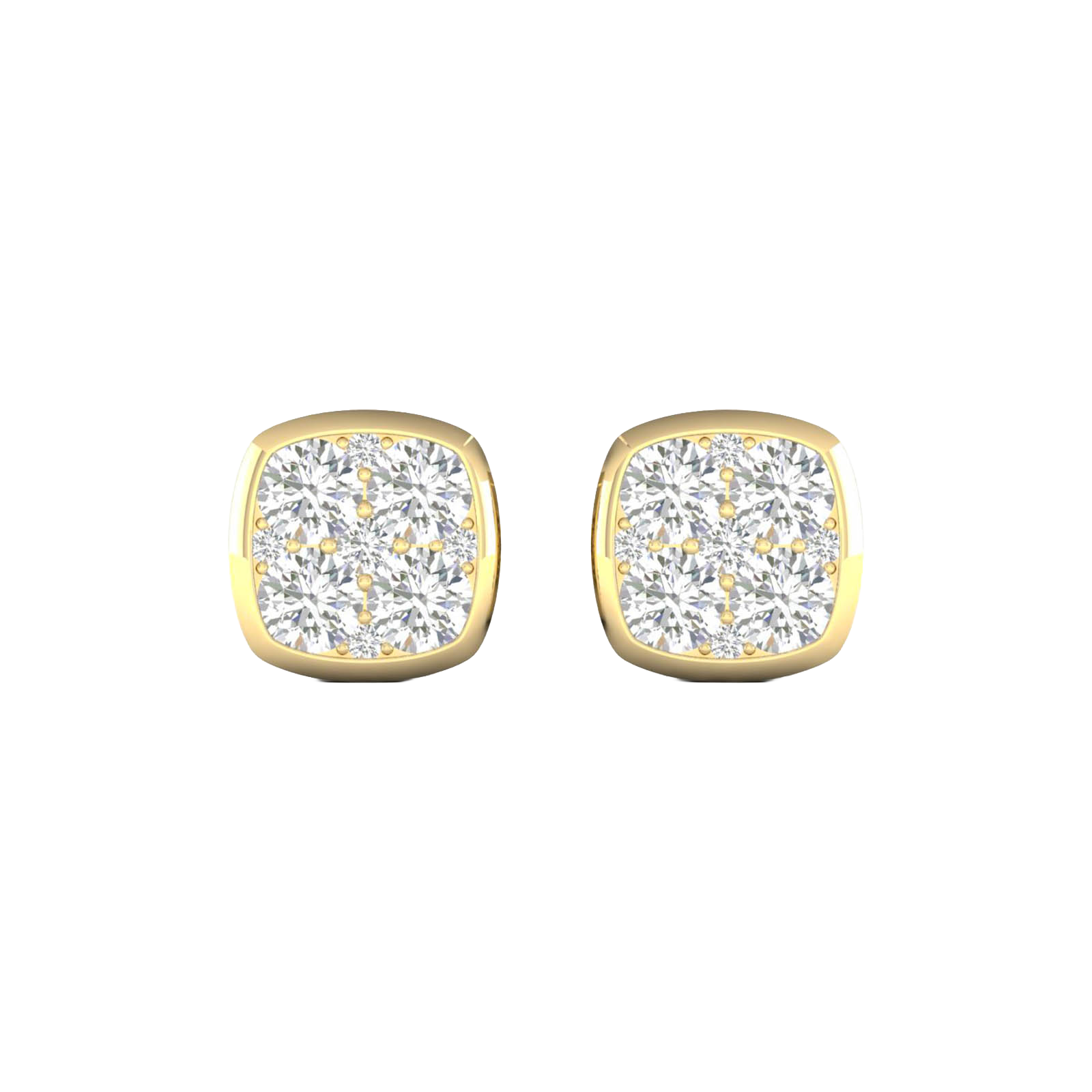 Cushion-cut diamond stud earrings