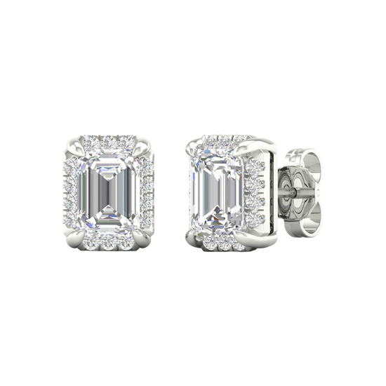 2-carat Emerald-cut diamond stud earrings