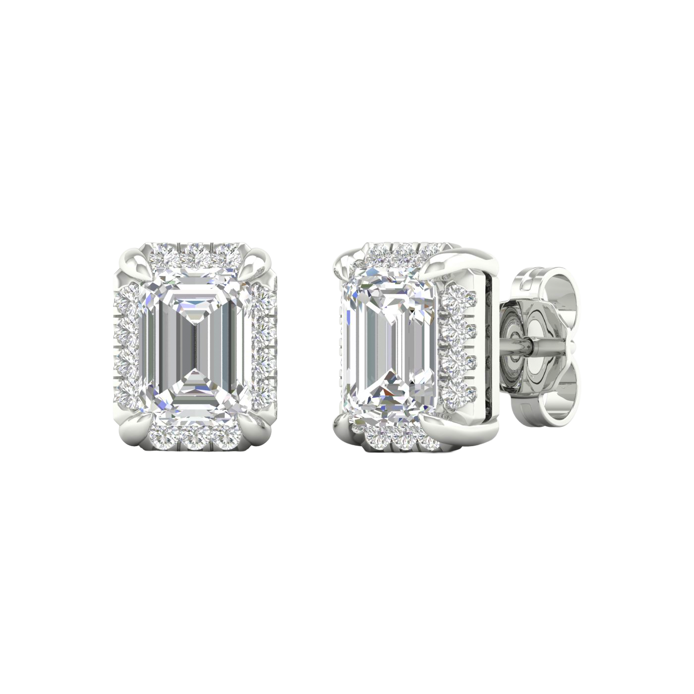 2-carat Emerald-cut diamond stud earrings