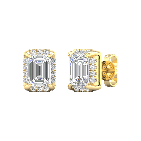 2-carat Emerald-cut diamond stud earrings