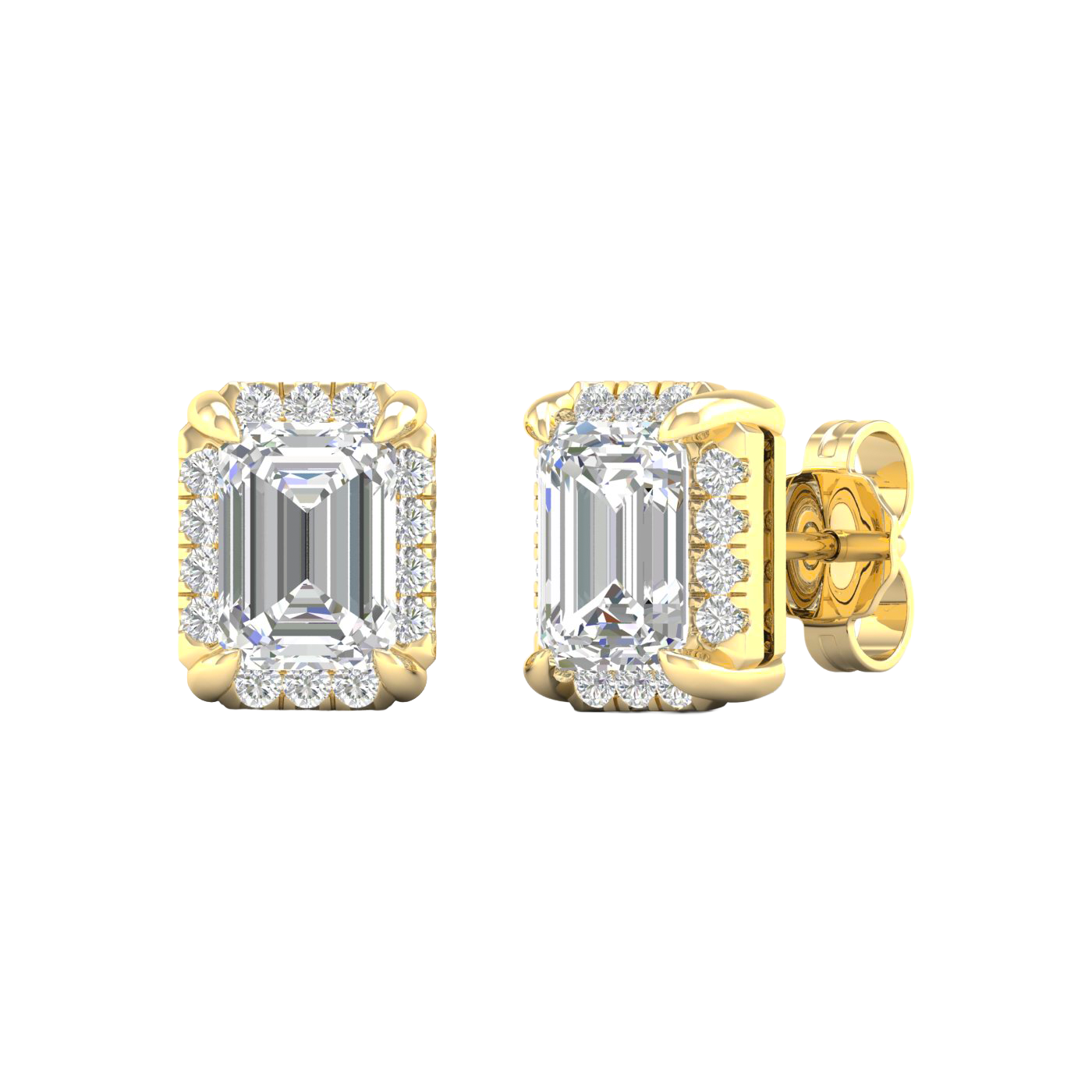 2-carat Emerald-cut diamond stud earrings