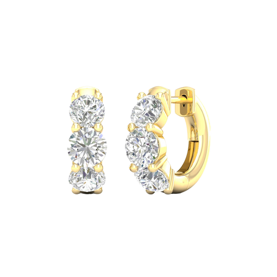 Round-cut diamond hoop earrings