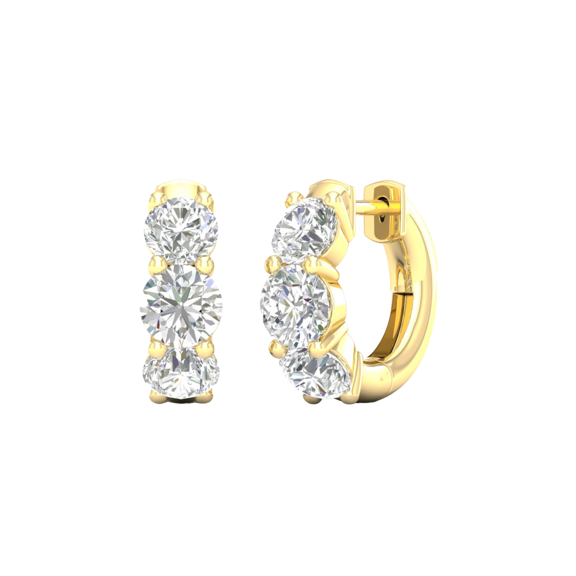 Round-cut diamond hoop earrings