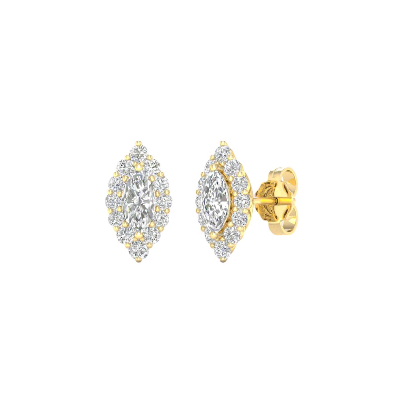 Marquise-cut diamond stud earrings