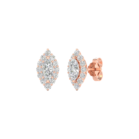Marquise-cut diamond stud earrings