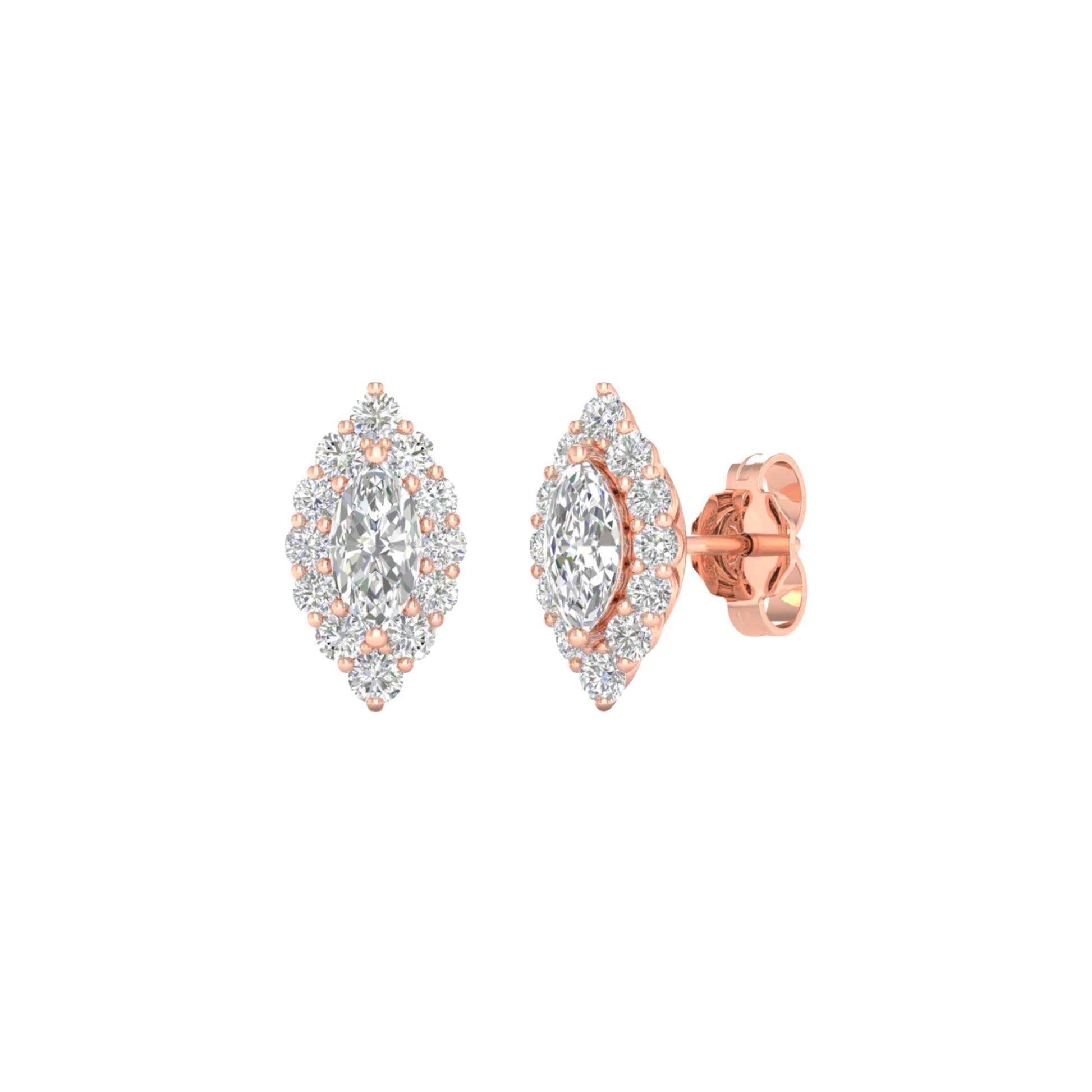 Marquise-cut diamond stud earrings
