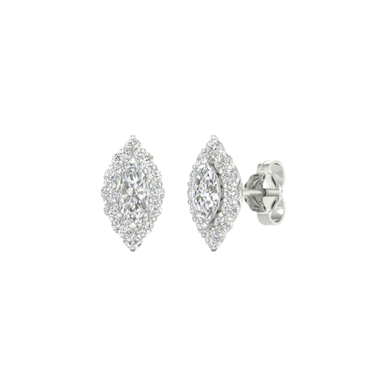 Marquise-cut diamond stud earrings