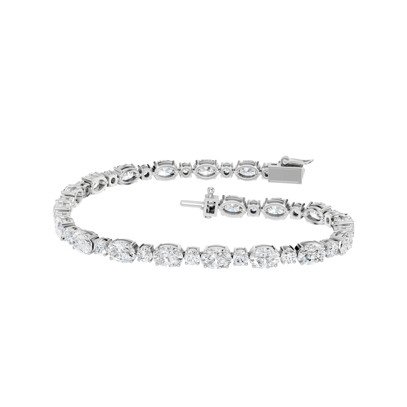 10-carat Oval-cut diamond tennis bracelet