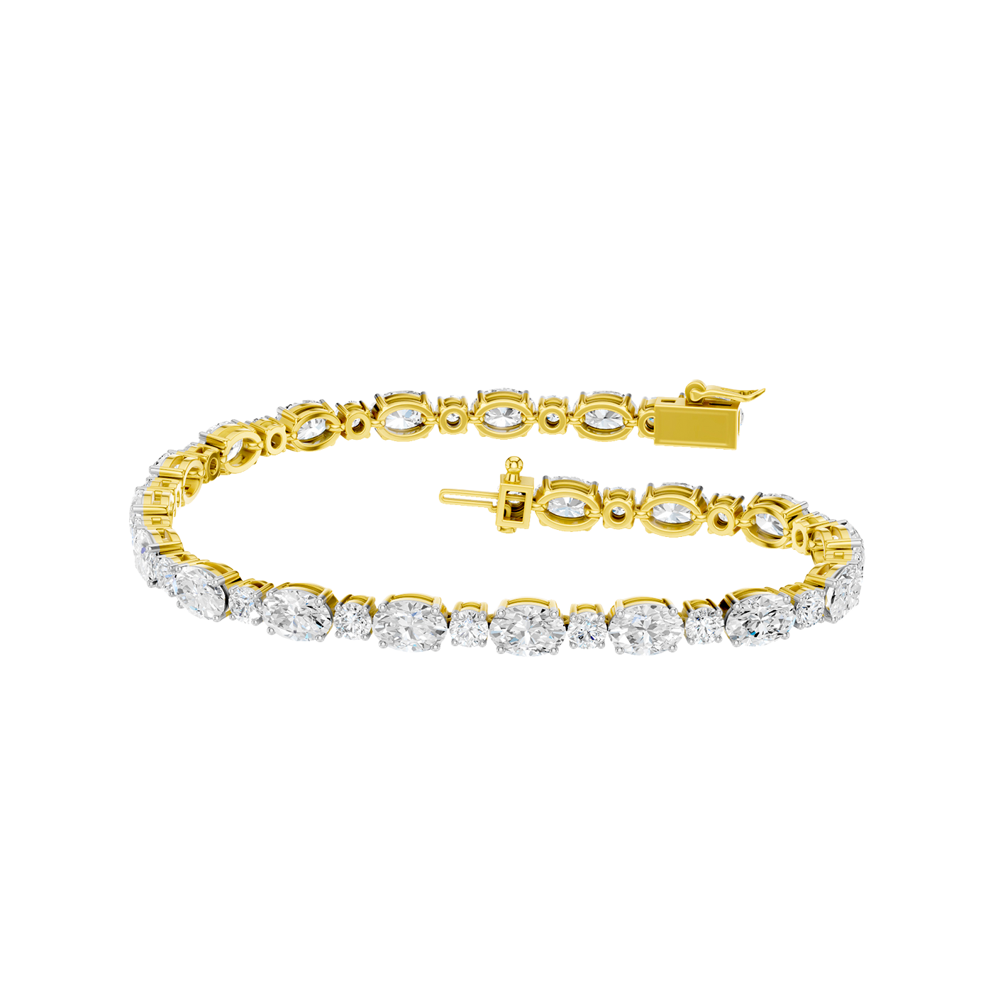 10-carat Oval-cut diamond tennis bracelet