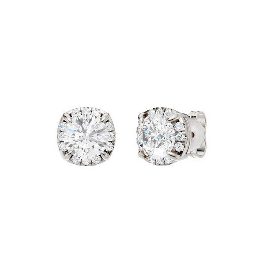 2-carat Round-cut diamond stud earrings