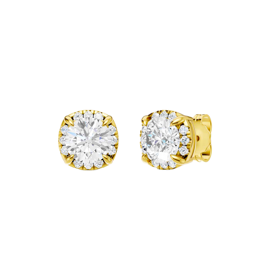 2-carat Round-cut diamond stud earrings