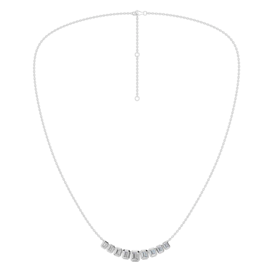 Emerald-cut diamond necklace