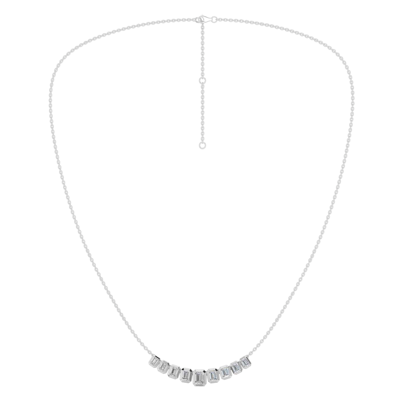 Emerald-cut diamond necklace