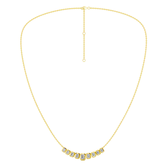 Emerald-cut diamond necklace