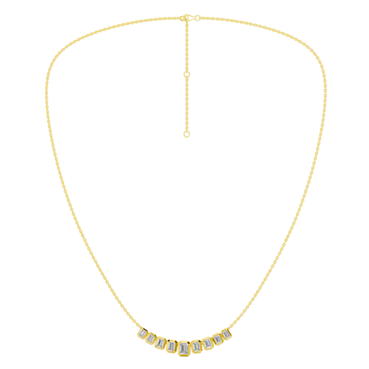 Emerald-cut diamond necklace
