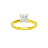 Princess-cut diamond engagement ring with a plain band and solitaire setting.