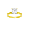 Princess-cut diamond engagement ring with a plain band and solitaire setting.