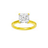 Princess-cut diamond engagement ring with a plain band and solitaire setting.