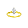 Marquise-cut diamond engagement ring with a plain band and solitaire setting.