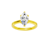 Marquise-cut diamond engagement ring with a plain band and solitaire setting.