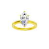 Marquise-cut diamond engagement ring with a plain band and solitaire setting.