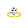 Marquise-cut diamond engagement ring with a plain band and solitaire setting.