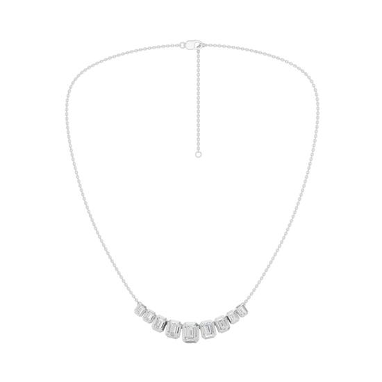 Emerald-cut diamond necklace