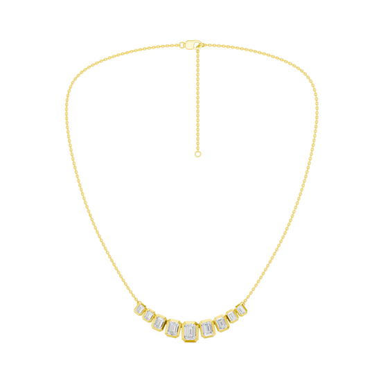 Emerald-cut diamond necklace