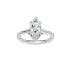 Marquise-cut diamond engagement ring with a plain band and solitaire setting.