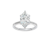 Marquise-cut diamond engagement ring with a plain band and solitaire setting.