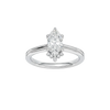 Marquise-cut diamond engagement ring with a plain band and solitaire setting.