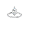 Marquise-cut diamond engagement ring with a plain band and solitaire setting.