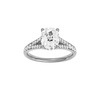 Elongated cushion-cut diamond engagement ring with a channel-set diamond band and hidden-halo setting.