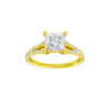Princess-cut diamond engagement ring with a channel-set diamond band and solitaire setting.