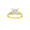 Princess-cut diamond engagement ring with a channel-set diamond band and solitaire setting.