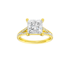 Princess-cut diamond engagement ring with a channel-set diamond band and solitaire setting.