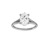 Oval-cut diamond engagement ring with a plain band and solitaire setting.