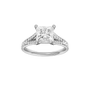 Princess-cut diamond engagement ring with a channel-set diamond band and solitaire setting.