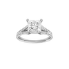 Princess-cut diamond engagement ring with a channel-set diamond band and solitaire setting.