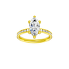 Marquise-cut diamond engagement ring with a channel-set diamond band and hidden-halo setting.