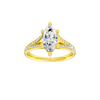 Marquise-cut diamond engagement ring with a channel-set diamond band and solitaire setting.