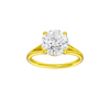 Round-cut diamond engagement ring with a plain band and solitaire setting.