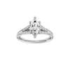 Marquise-cut diamond engagement ring with a channel-set diamond band and solitaire setting.