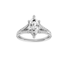 Marquise-cut diamond engagement ring with a channel-set diamond band and solitaire setting.