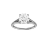 Round-cut diamond engagement ring with a plain band and solitaire setting.